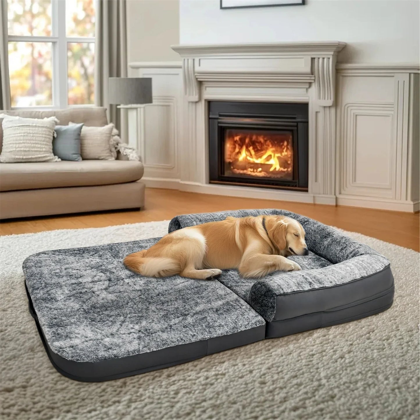 Foldable Long Human Size Dog Bed